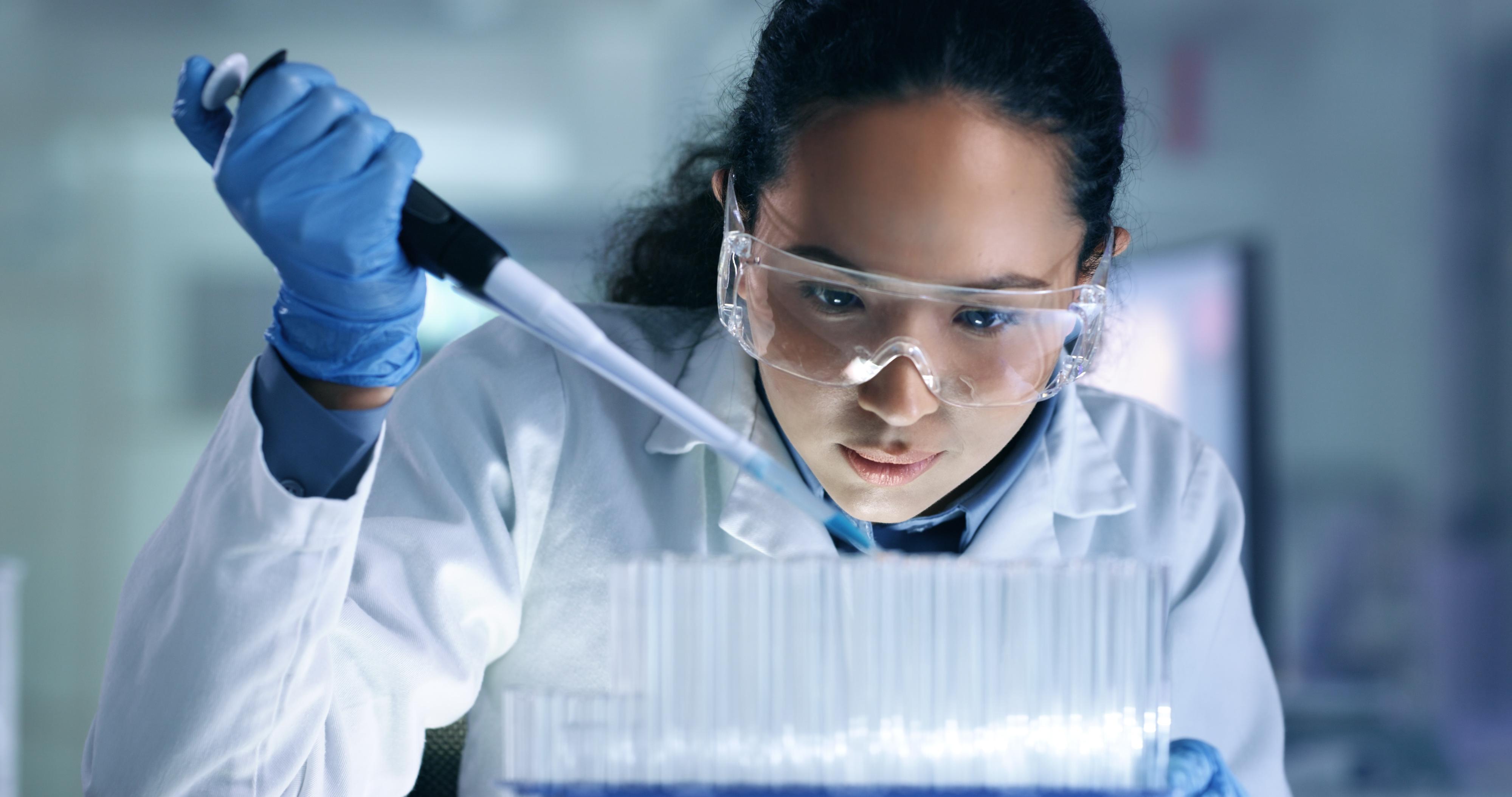 Scientist preparing biospecimens in the lab